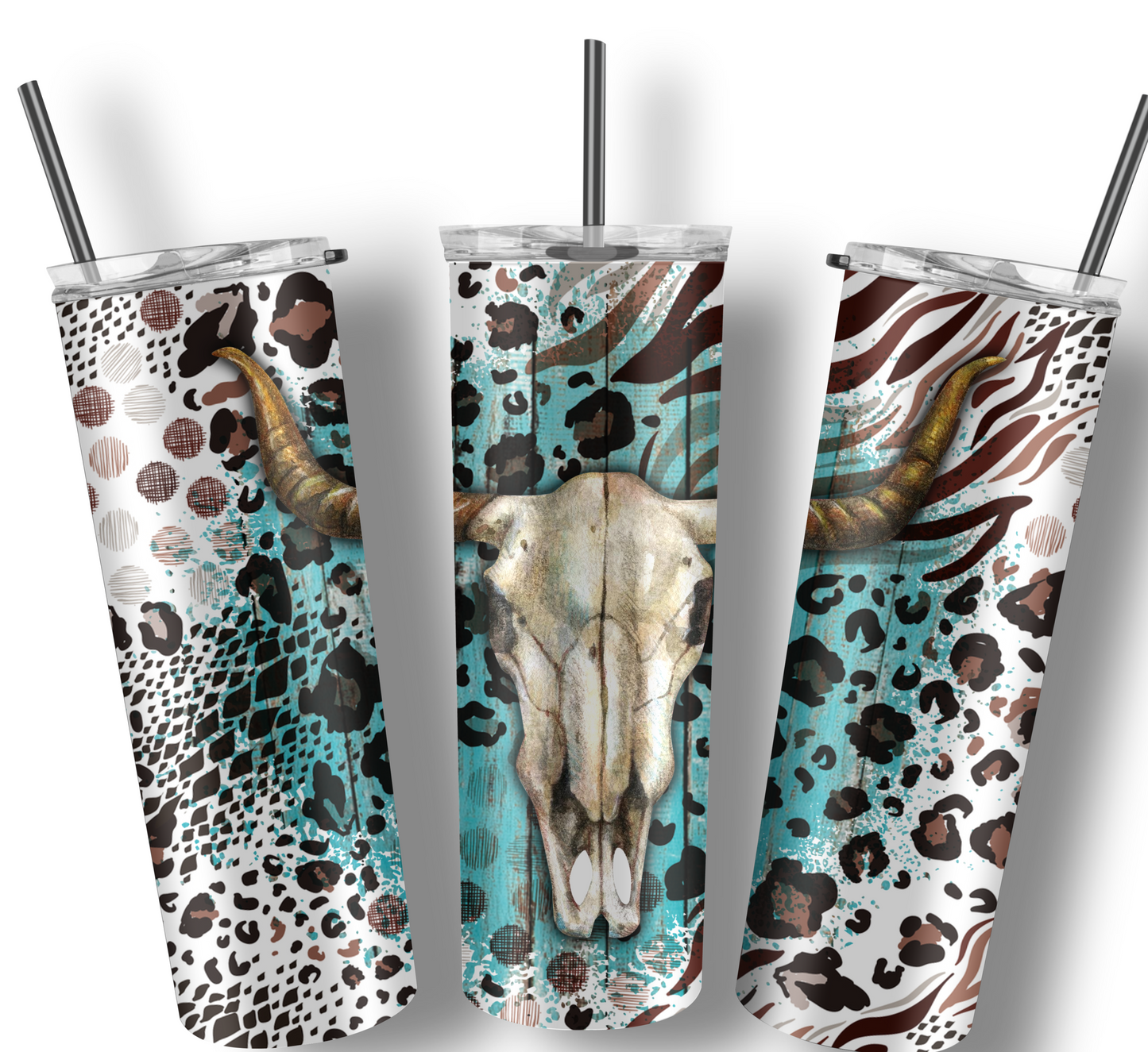 Cow Skull Leopard Zebra Tumbler