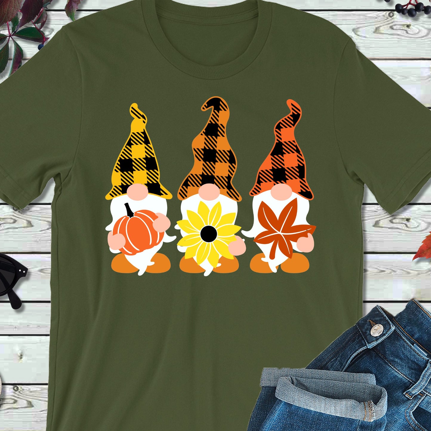 Fall Gnomes-Plaid