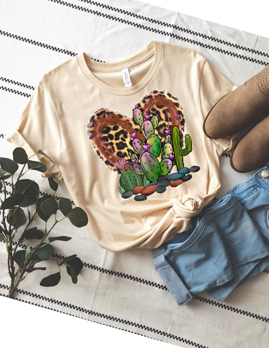 Leopard Heart and Cactus