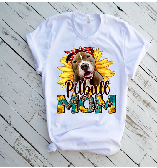 Pitbull Mom-Sunflowers