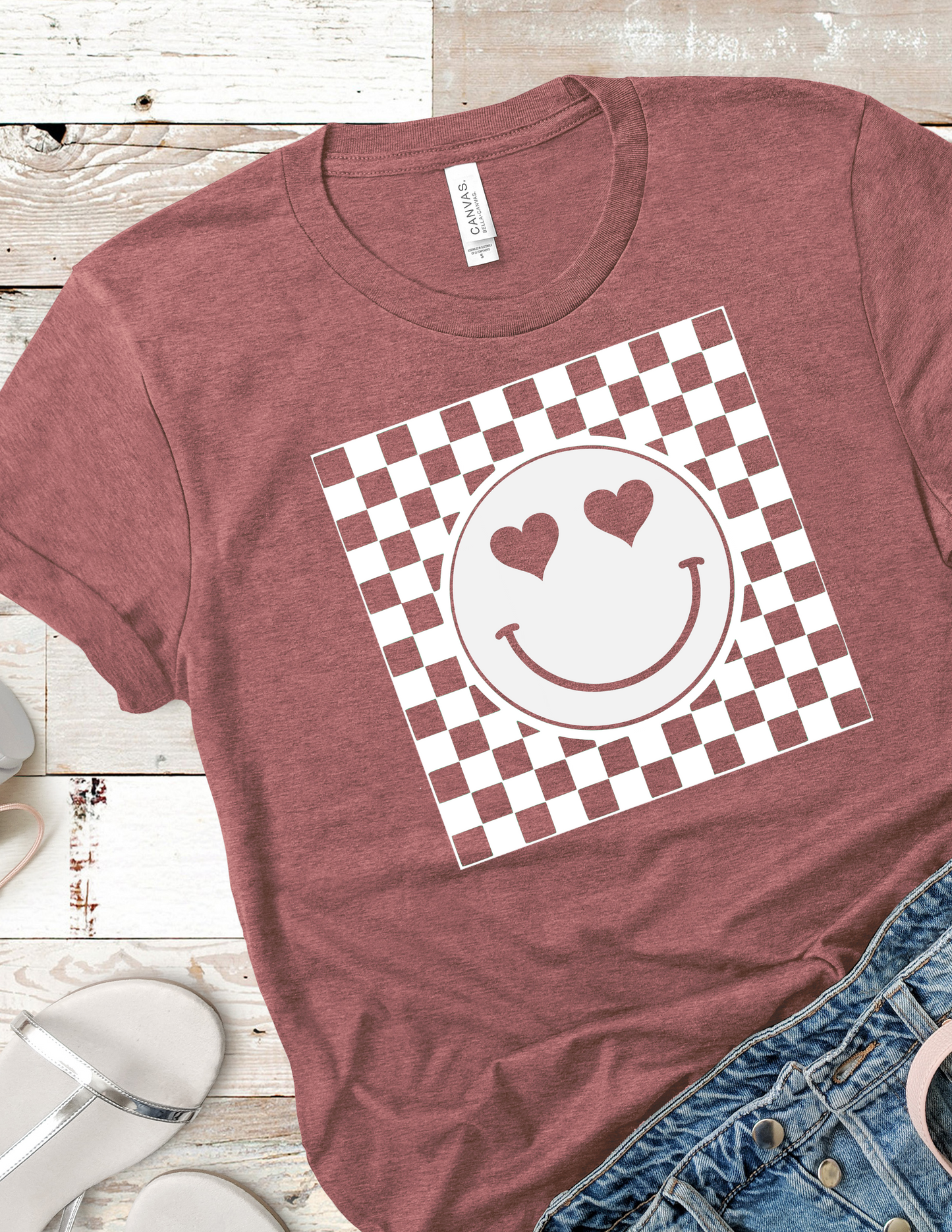 Retro Checkered Smiley Face